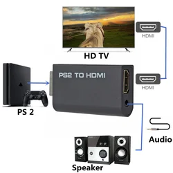 Adaptador PS2 a HDMI 480p con Audio 3,5 mm