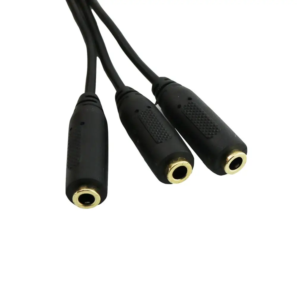 1 unidad 3,5mm 1/8 "4 polos TRRS macho a 3x3,5mm conector hembra Audio macho a hembra extensión Y Cable conector divisor 1FT/30CM - imagen 4