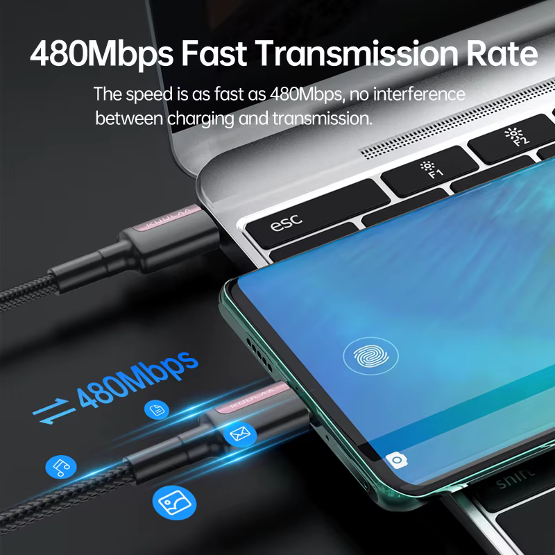 KUULAA Cable USB-C a USB-C PD 100W Carga Rápida para Todos Dispositivos - imagen 4