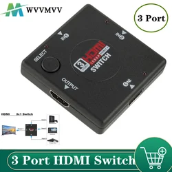 Conmutador HDMI 3 en 1 – Selector Automático 1080p para TV y Consolas