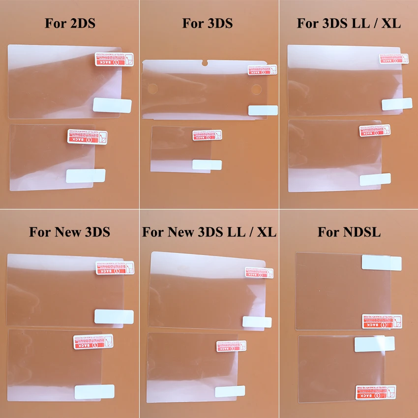 JCD 1 Uds película protectora transparente HD superior inferior para Nintendo DSL NDSL para 2DS nuevo Protector de pantalla LCD 3DS XL