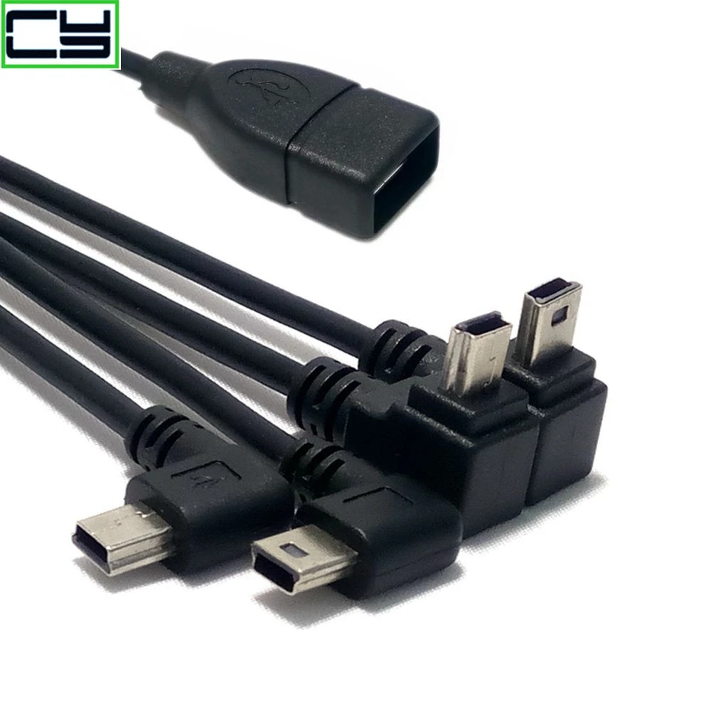 Cable adaptador USB A hembra A Mini USB B macho 5P OTG V3, Cable de datos de puerto para coche, Audio, tableta, MP3, MP4, prueba antes de enviar
