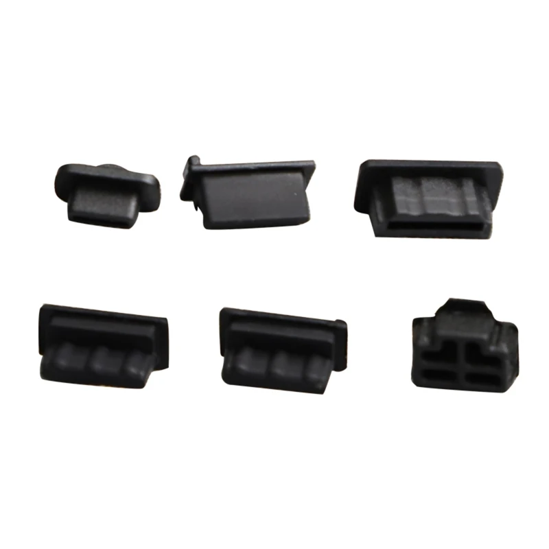 Juego de tapones antipolvo de silicona negra para consola de juegos PS5, cubierta antipolvo, HDM interfaz USB, accesorios, 6 uds. - imagen 2