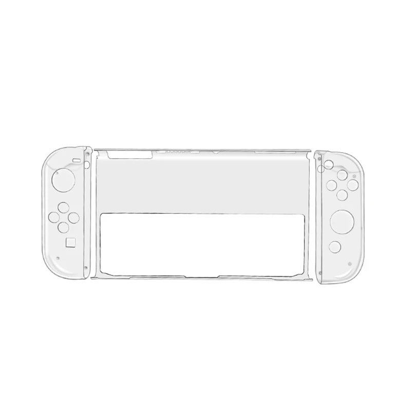 Conjunto de carcasa de cristal 8 en 1 para Switch OLED, película templada 9H, Stick Thumb, tapas para Joycon, cubierta protectora - imagen 3