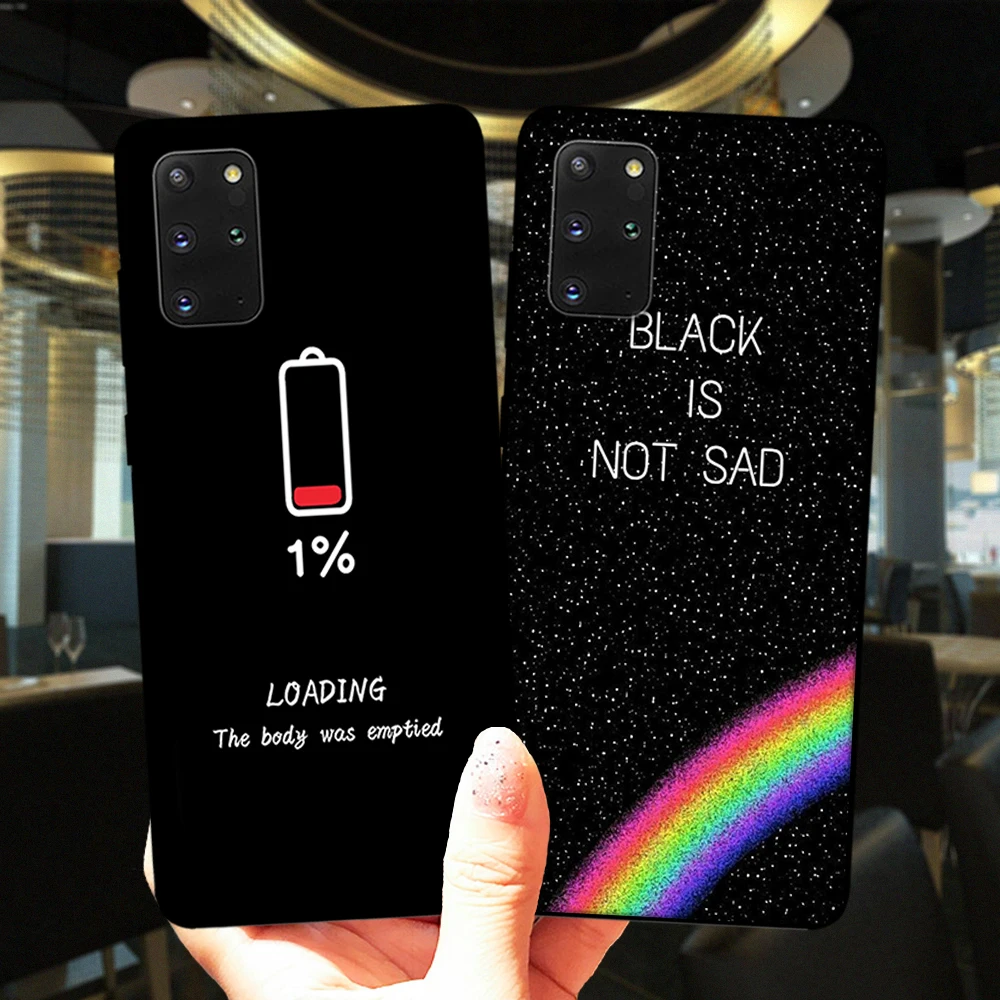 Funda de silicona negra para móvil, carcasa suave de cielo estrellado, chica arcoíris, amante del cuerpo, rosa, para Samsung S20 FE Ultra S10 Lite S9 S8 Plus S10E S7 Edge