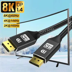 Cable DisplayPort 1.4 - 8K/4K y 144-165 Hz para PC, portátil y TV