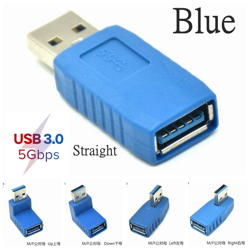 Conector adaptador USB 3,0 A macho A hembra para ordenador portátil y PC, 90 grados, 5Gbps, alta velocidad, izquierda, derecha, arriba y abajo, envío directo - imagen 3