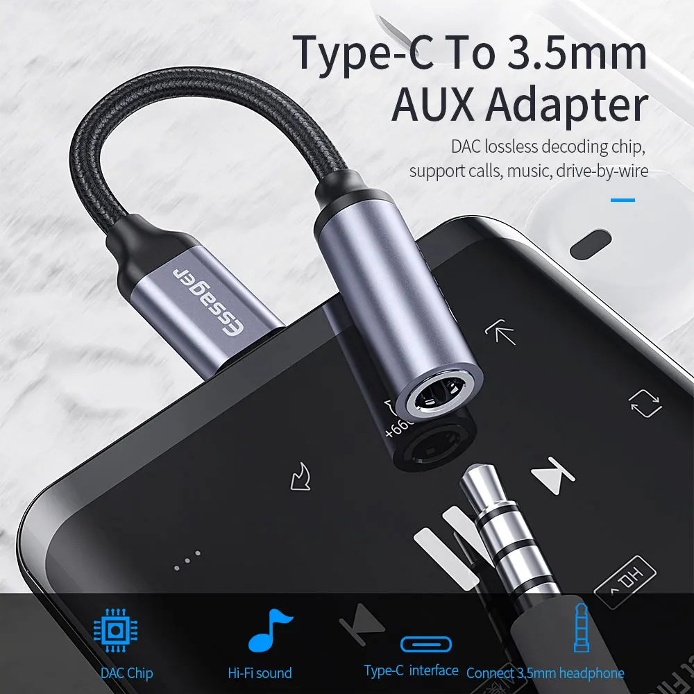 Adaptador USB C - Conector 3.5mm