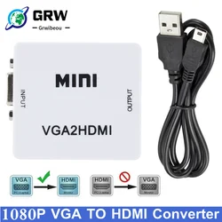 Convertidor VGA a HDMI 1080P con Audio – Para PC y Proyector