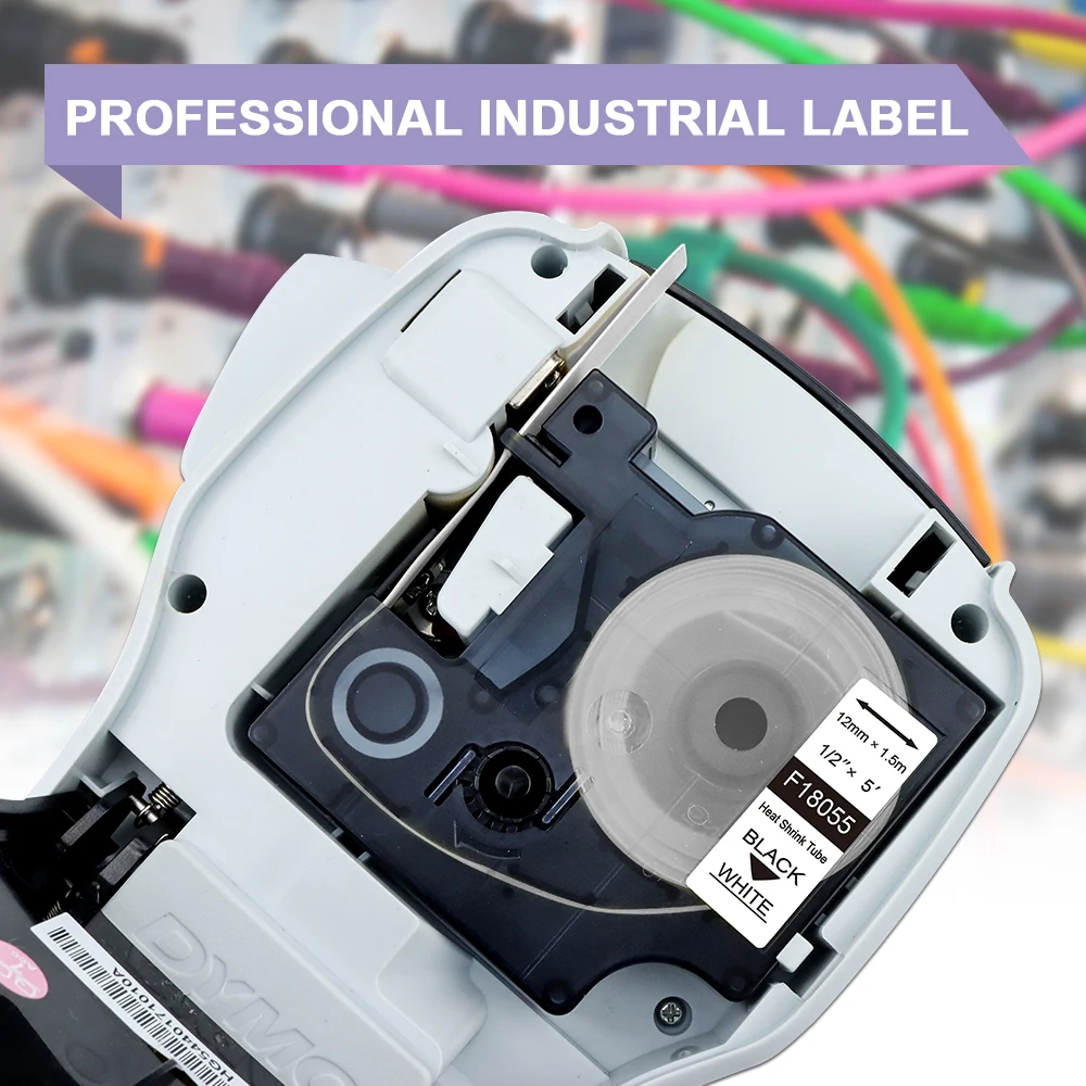 6mm Heat Shrink Tube Tape Replace Dymo Rhino 18051 Heat Shrinkt Tube White for Dymo D1 Tape Dymo Label Printer 6000 4200 5000 - imagen 4