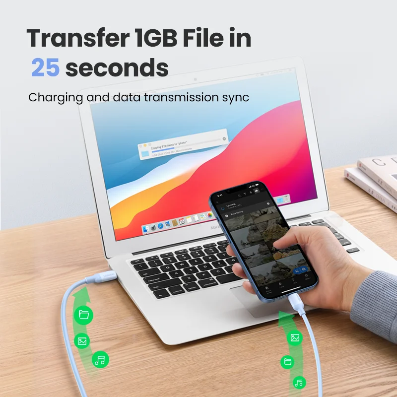UGREEN Cable USB-C Silicona MFi a Lightning iPhone 14/13/12 Pro Max - imagen 5