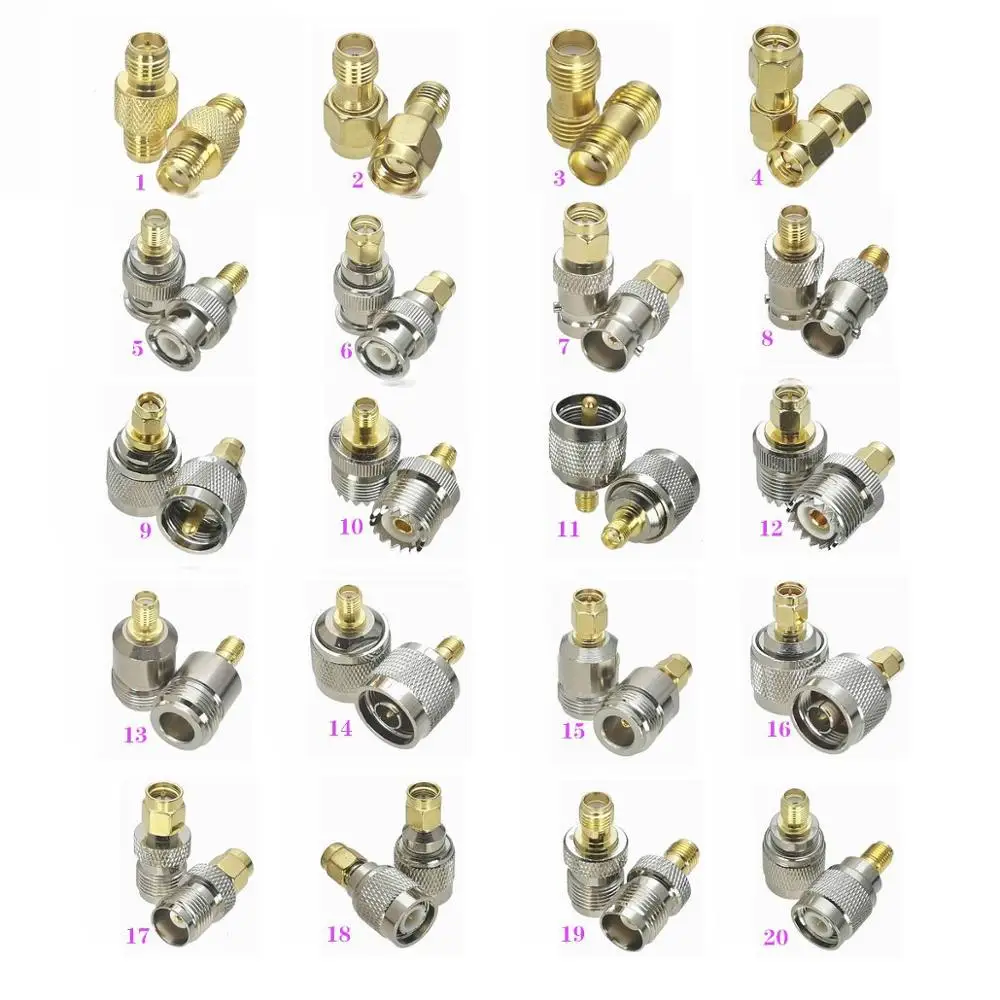 Adaptador Coaxial SMA a BNC/UHF/N - Conector Macho Hembra