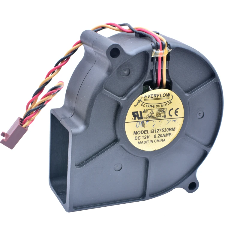 B127530BM EVERFLOW-ventilador de 7,5 cm, 75mm, 12V, 0.20A, 3 líneas, silencioso, turbo, ventilador de refrigeración
