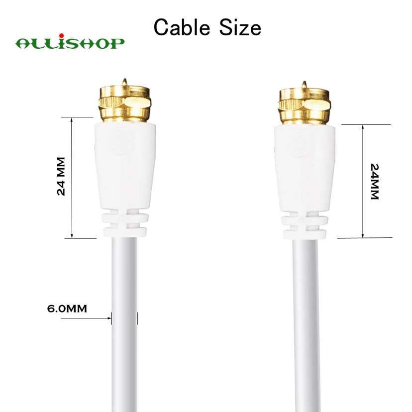 Conector de enchufe macho tipo F a macho tipo F, Cable Coaxial RG6, antena satelital de TV, 1-10M - imagen 2