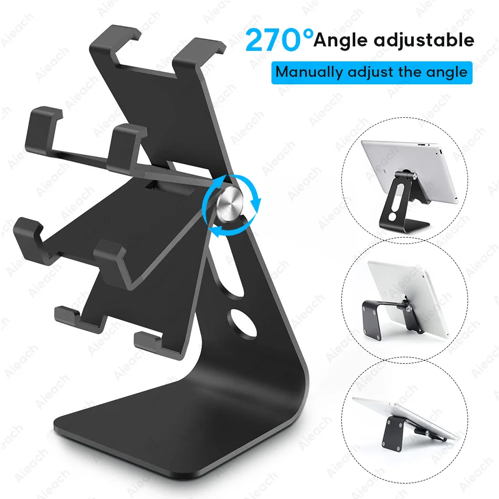 Soporte Universal de escritorio para tableta y teléfono, soporte para tableta con rotación de Metal para iPad 7,9, 9,7, 10,5 y 11 pulgadas, para Samsung, Xiaomi, Huawei - imagen 4