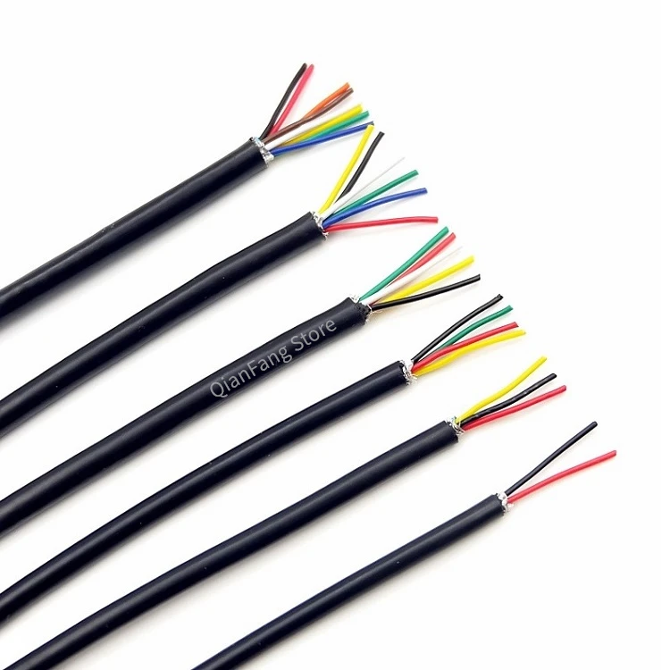 Cable blindado de 2M, Cable de Control de señal de cobre, 26AWG, 24AWG, 22AWG, 2, 3, 4, 5, 6 y 8 núcleos, UL2464 - imagen 4
