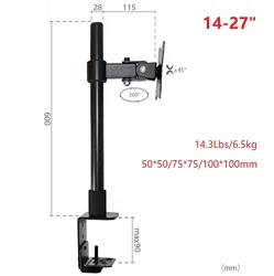 XJ07/XJ800 Soporte Brazo Monitor 14-27 Pulgadas VESA Inclinacion