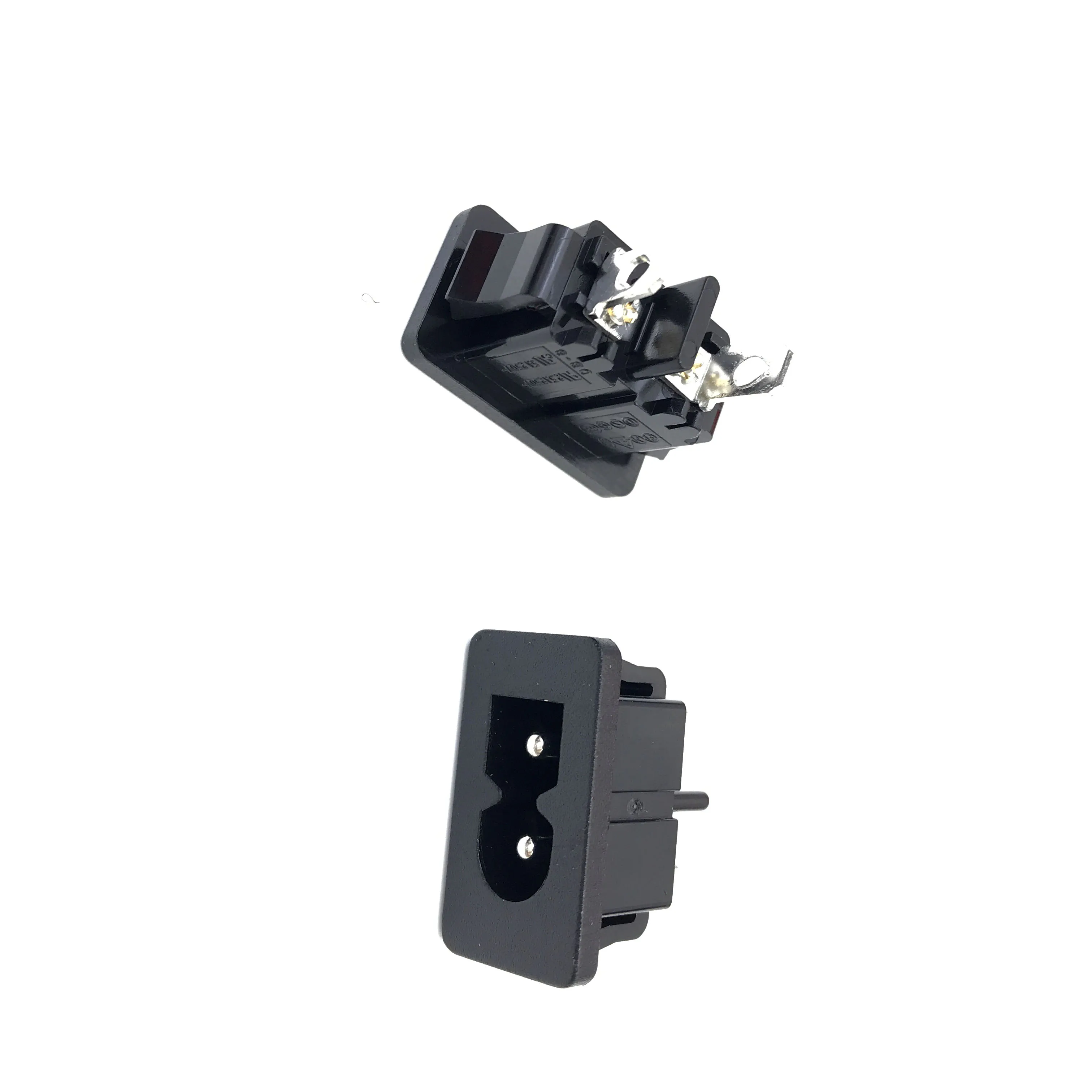 10 piezas de enchufe macho negro IEC320 C8, Conector de toma de corriente AC 250V 2.5A 2Pin