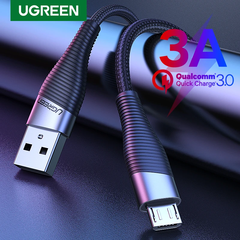 UGREEN-Cable Micro USB de carga rápida para móvil, Cable de datos para Xiaomi Redmi Note 5 Pro 4, Android, Samsung S7