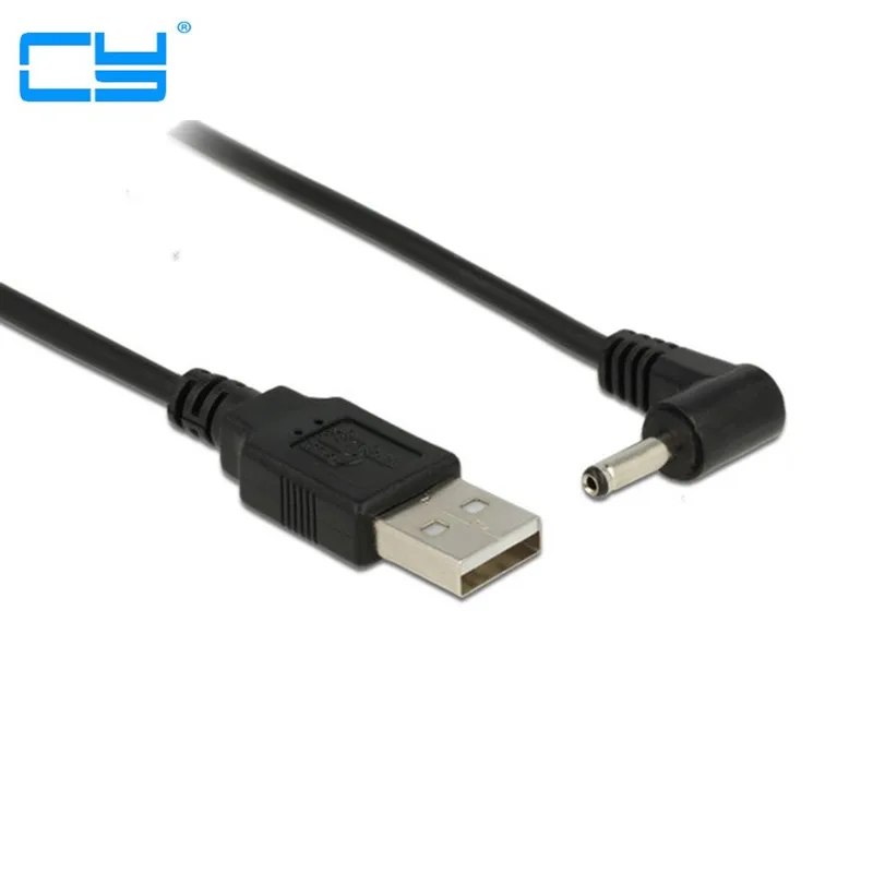 1 pieza USB 2,0 macho a ángulo recto 90 grados 3,5mm 1,35mm DC power Plug Barrel 5v Cable 100cm - imagen 2