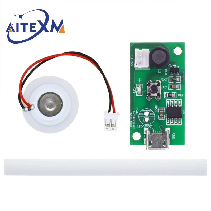 Mini humidificador USB, Kits de bricolaje, fabricante de niebla y controlador, placa de circuito, nebulizador, película de atomización, hoja atomizadora, Mini oscilante