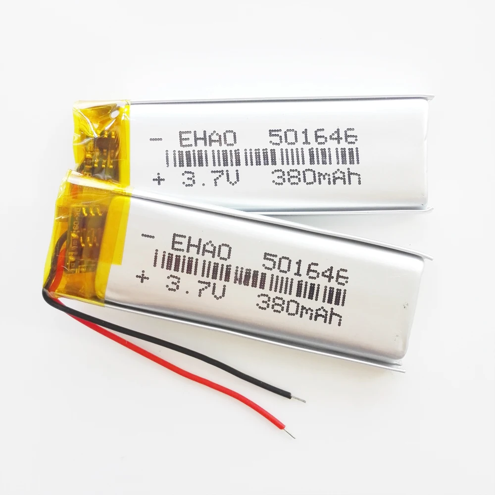 EHAO-batería recargable de polímero de litio LiPo, 501646, 3,7 V, 380mAh, células de energía para Mp3, DVD, cámara, GPS, Bluetooth, reloj inteligente - imagen 5