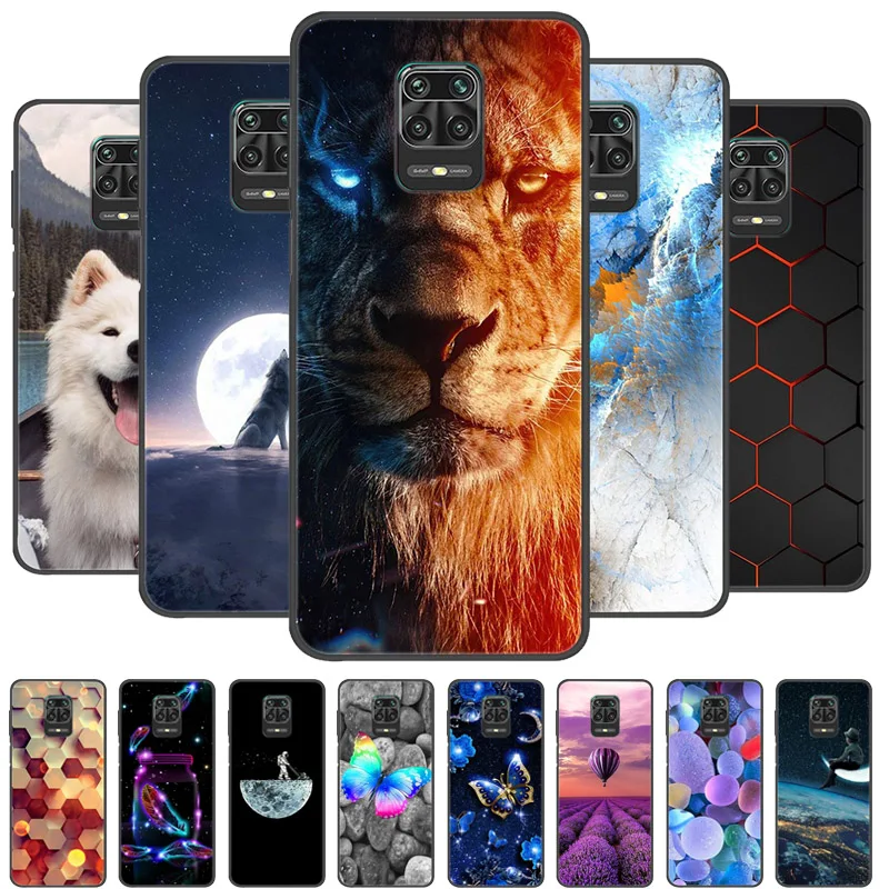 Para Xiaomi Redmi Note 9S funda lindo gato suave TPU funda de silicona para Xiaomi Redmi Note 9 Pro funda de teléfono parachoques negro Redmi Note9
