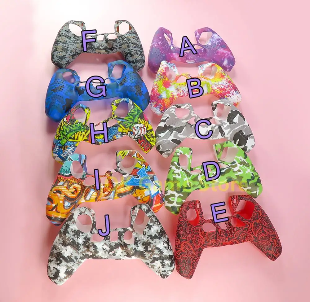 1 pzas/lote funda de silicona cubierta de goma de Gel suave para Playstation5 PS5 funda de piel con impresión por transferencia de agua para accesorios de juego PS5 - imagen 2