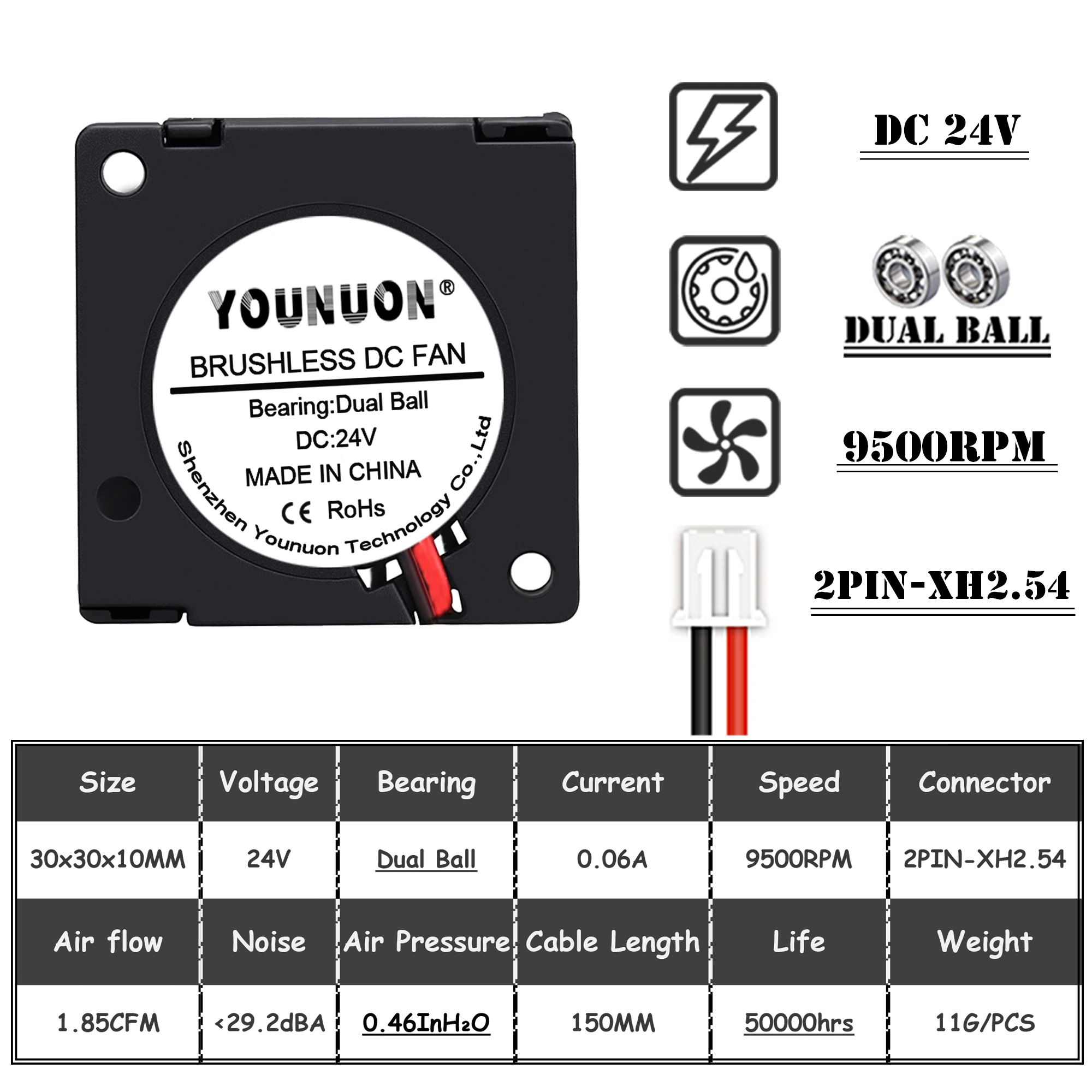 24V Dual Ball XH2.54