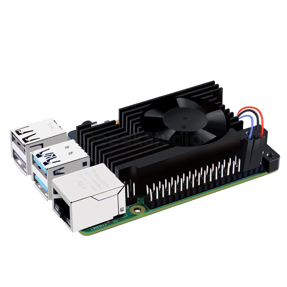 Raspberry Pi 4 ventilador de velocidad ajustable Armor Lite disipador de calor apagado automático CNC enfriador extremo disipador de calor PWM para RPI 4 modelo B - imagen 3