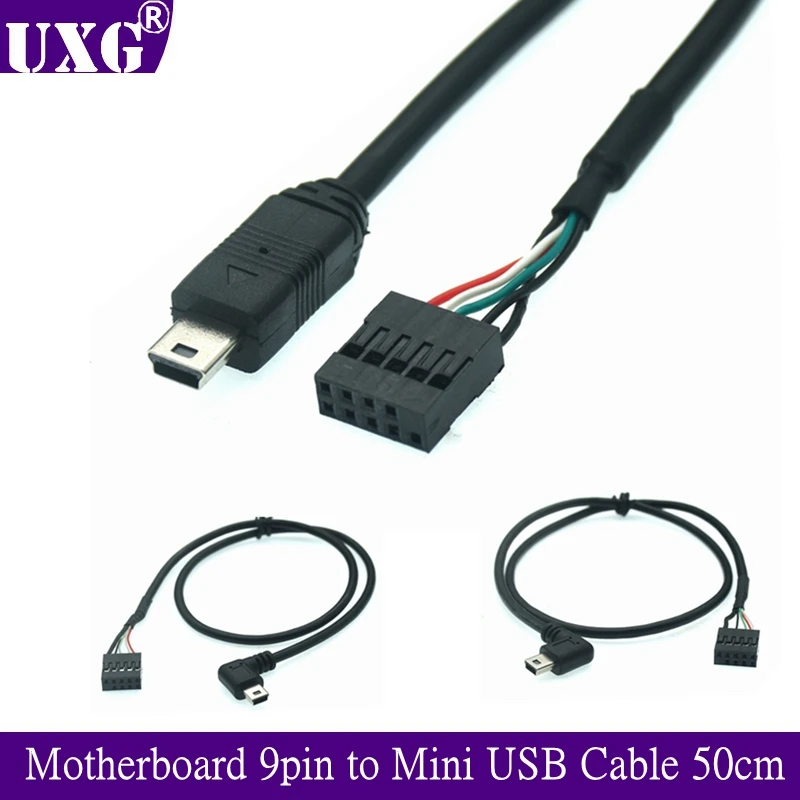 Cable DuPont 9 pines a Mini USB blindado datos y carga 90° - imagen 3