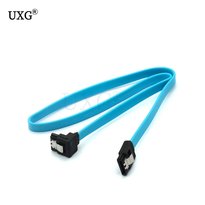Cable SATA 3,0 a disco duro SSD, adaptador HDD, cable recto de 90 grados, Cable Sata 3,0 para Asus MSI, Cable de placa base Gigabyte, azul
