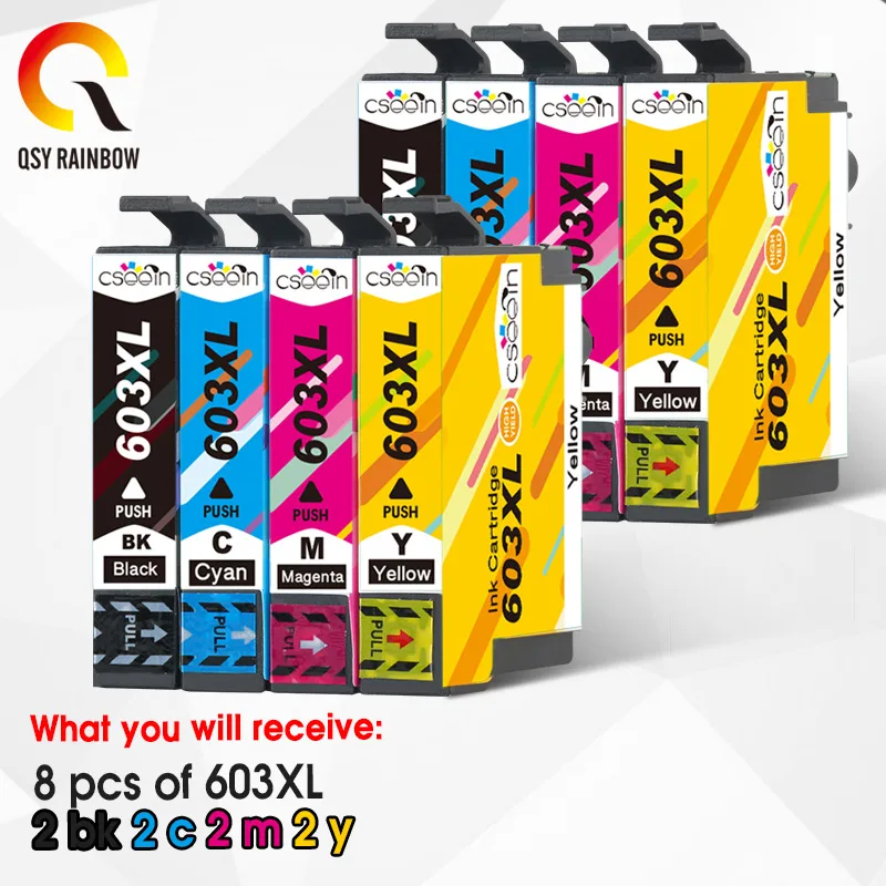 Cartucho de tinta Compatible con QSYRAINBOW T603XL 603XL para Epson XP-2100 XP-2105 XP-3100 XP-3105 XP-4100 XP-4105 WF-2810 WF-2830 - imagen 4