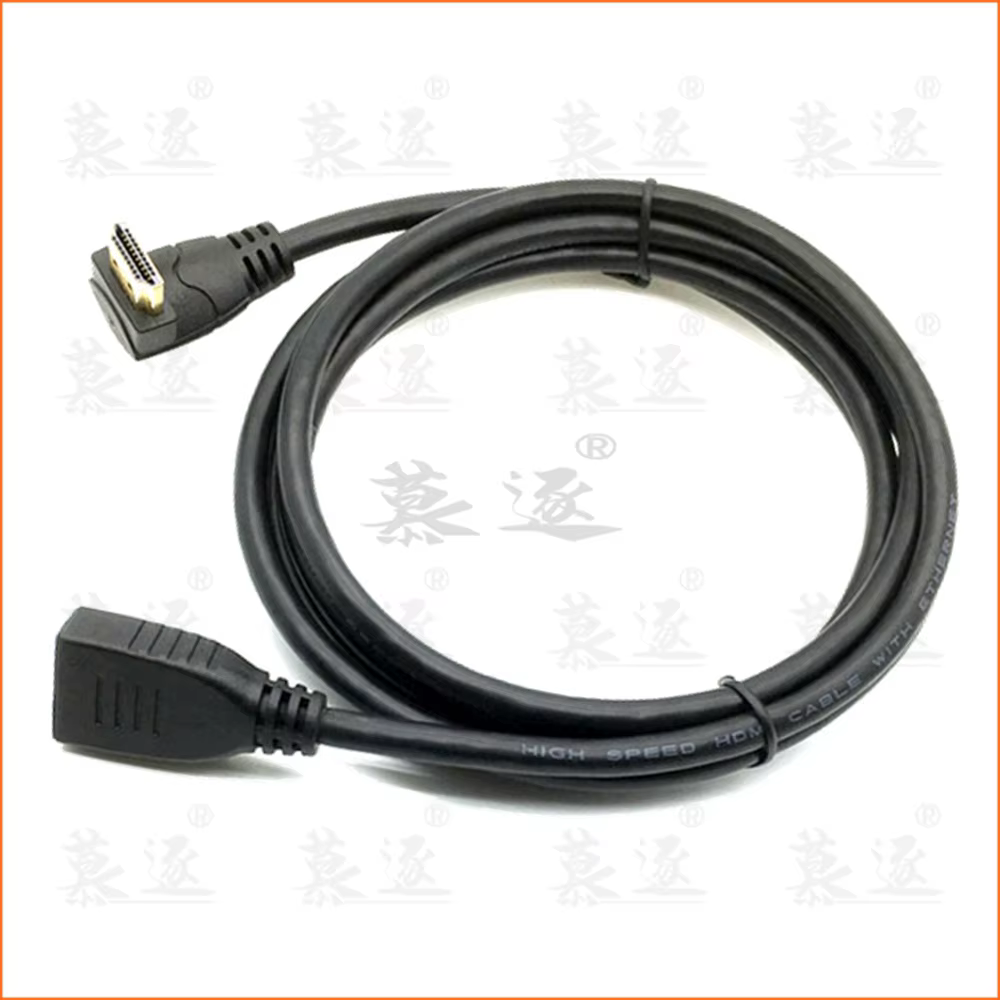 Cable de extensión de codo en ángulo recto de 90 grados, cable compatible con HD, extensor macho a hembra 2K * 4K @ 60HZ Ultra HD 3D 1080P Ethernet