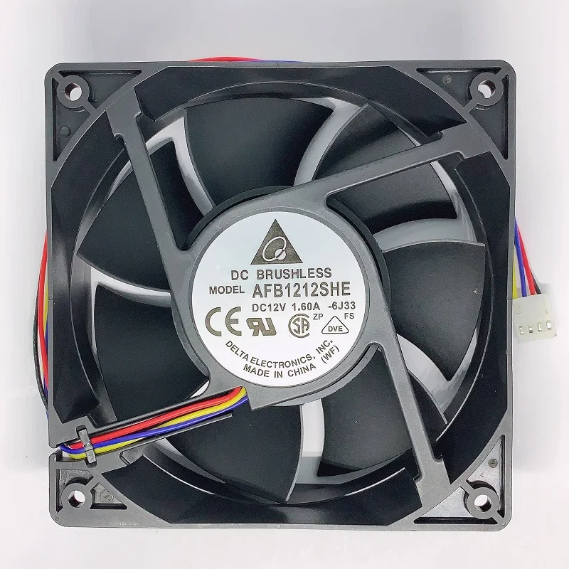 AFB1212SHE 12038 1.6A 12V 3700RPM 120mm x 120mm x 38mm Caja de servidor PWM de 4 pines y 2 pines 151DELTA Ventilador de refrigeración de súper flujo de aire - imagen 4