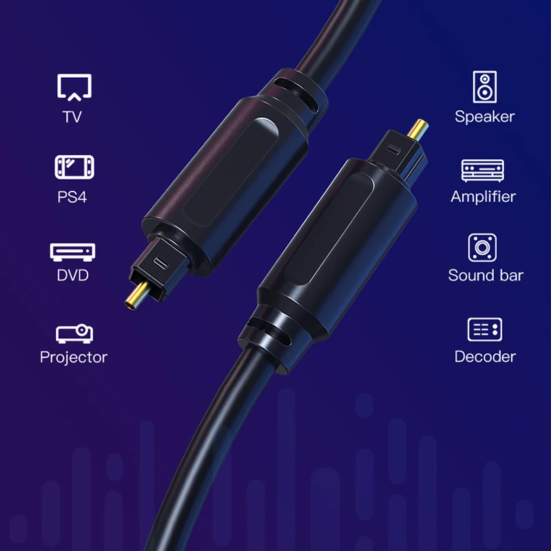 CABLETIME Toslink Cable óptico Digital de Audio Coaxial de Metal SPDIF adaptador para TV amplificadores reproductor de Blu-ray Cable Toslink C364 - imagen 2