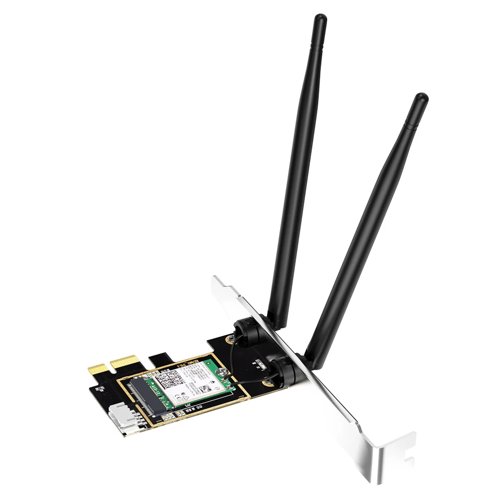 Tarjeta de red inalámbrica Wifi 6 Pcie X1, adaptador de red PCI Express con Bluetooth 3000 de 5,1 Mbps, Chip AX200NGW, antena Dual 2,4G/5G - imagen 4