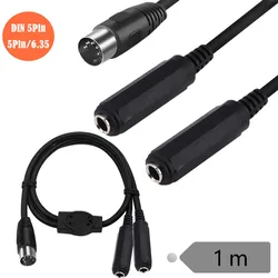 Cable Adaptador MIDI DIN 5 Pines a Jack 6,35mm TRS profesional