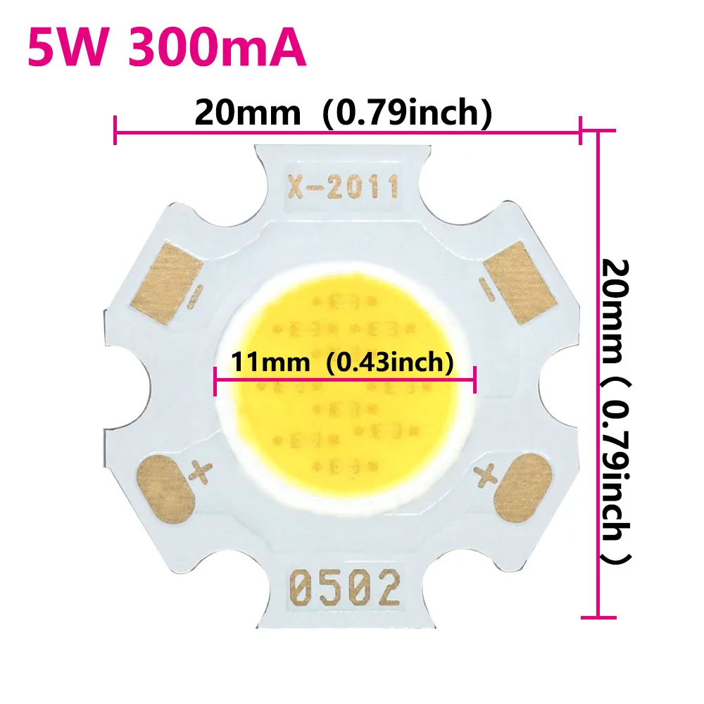 5 uds COB LED 3W 5W 7W 10W Neutral blanco frío cálido 20mm Chips lámpara 300mA para foco Downlight accesorios de fuente de luz DIY - imagen 5