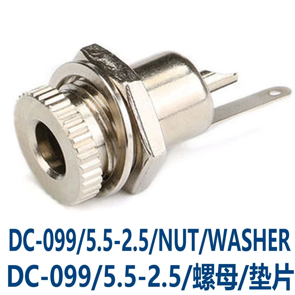 Enchufe macho de 10 piezas + toma de corriente de CC, conector hembra de montaje en Panel, tuerca de tornillo, DC022, 005, 015, 025, 022K, 099, 022B, 044, 5,5x2,1mm - imagen 2