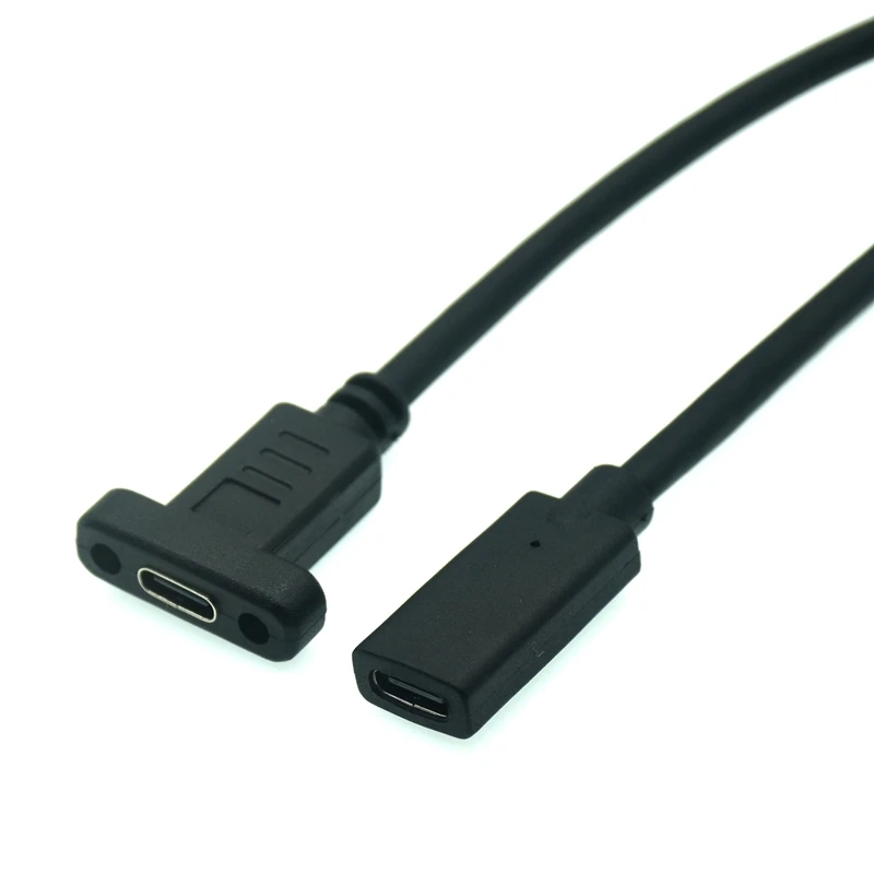 Cable de extensión macho a hembra, adaptador de Cable con agujero de tornillo de montaje en Panel, 10gbps, 4K, HD, USB C, USB3.1, tipo C, 100W, PD, QC 4,0 - imagen 5