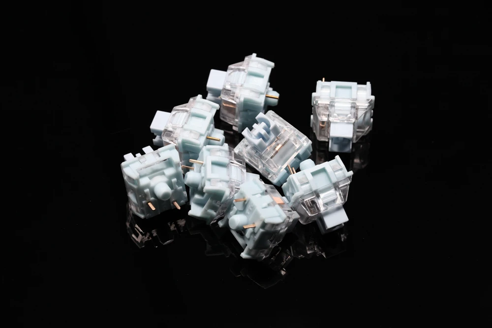 TTC-interruptores táctiles para teclado mecánico serie MX, blanco azulado, 42g, 3 pines, smd, rgb, color cian claro - imagen 5