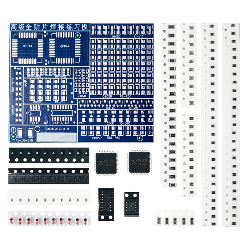 1kit SMT SMD componente tablero de práctica de soldadura Kit DIY resitor diodo Transistor por inicio aprendizaje electrónico - imagen 2