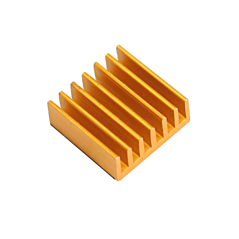 50 unids/lote disipador de calor de refrigeración de aluminio 14x14x6MM radiador disipador de calor RAM Chipset dorado - imagen 4