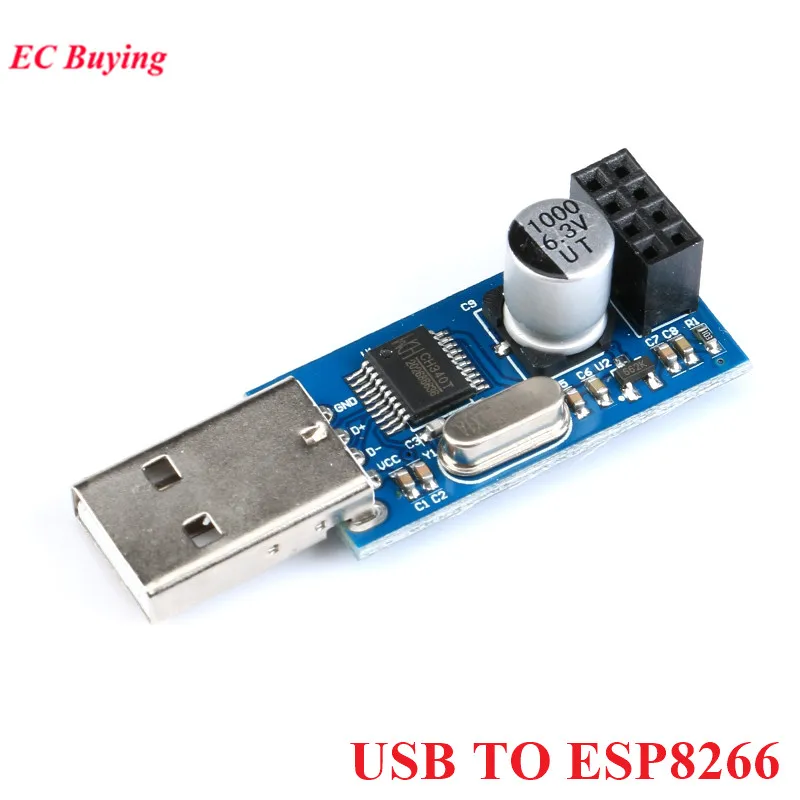 1 unidad-10 Uds CH340C USB ESP8266 ESP-01 ESP01S Prog WIFI Downloader módulo inalámbrico Placa de desarrollo para adaptador de programador Arduino - imagen 4