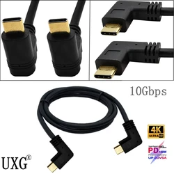Cable USB-C Macho a Macho 90° – Carga Rápida y Datos