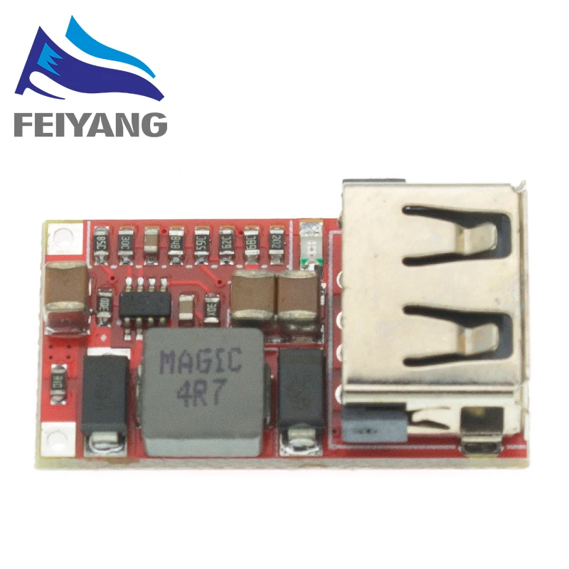 Módulo reductor USB de 6-24V, 24V, 12V a 5V, convertidor de DC-DC, cargador de teléfono, módulo de fuente de alimentación de coche, eficiencia 97,5%, módulo reductor - imagen 4