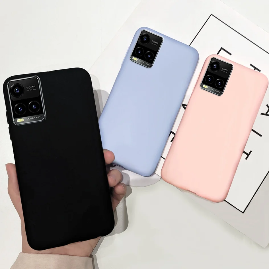 Funda de Color caramelo para Vivo Y21 Y21s 2021, Funda de teléfono de silicona suave TPU, Funda trasera delgada para Vivo Y33s V2109, Funda VivoY21 Y 21 - imagen 5