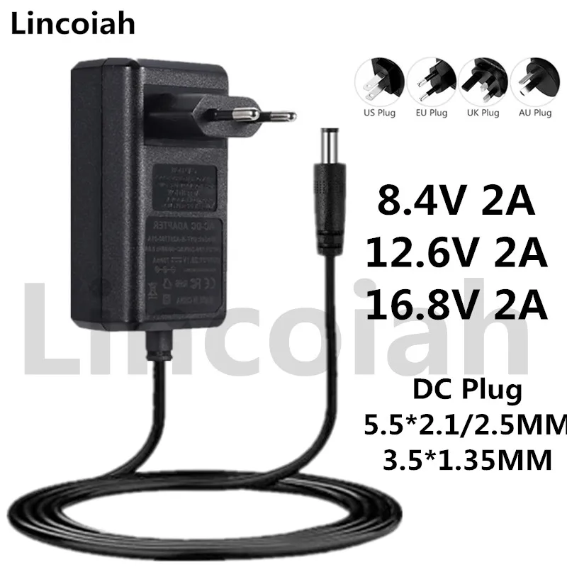 Cargador 4,2 V 8,4 V 12,6 V 16,8 V 1A 2A 2000ma AC/DC adaptador fuente de alimentación 110-220V para 1S 2S 3S 4S 18650 Li-ion batería de litio - imagen 3