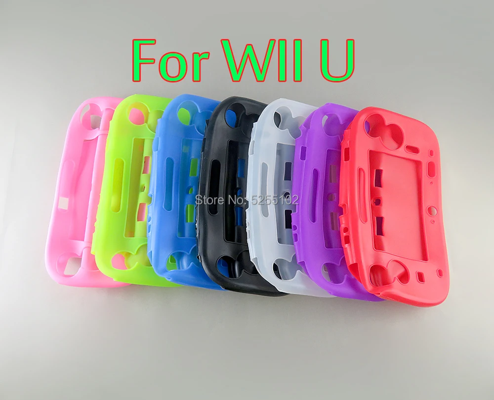 1 funda de silicona de goma suave Protector de cuerpo completo para Wii U funda de Gel carcasa de piel para Nintendo WiiU Gamepad controlador